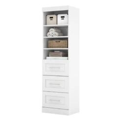 Bestar Pur 25" Storage Unit With 3-Drawer Set In Bark Gray -Cymax Sales 501524 4 L