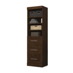 Bestar Pur 25" 3-Drawer Storage Unit In Chocolate -Cymax Sales 501525 3 L 1