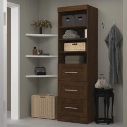 Bestar Pur 25" Storage Unit With 3-Drawer Set In Bark Gray -Cymax Sales 501525 L