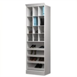 Bestar Versatile 25"W Engineered Wood Closet Shoe Organizer In White