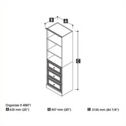Bestar Versatile 25"W Engineered Wood Closet Organizer With Drawers In White -Cymax Sales 501580 2 L