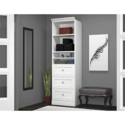 Bestar Versatile 25"W Engineered Wood Closet Organizer With Drawers In White -Cymax Sales 501580 6 L