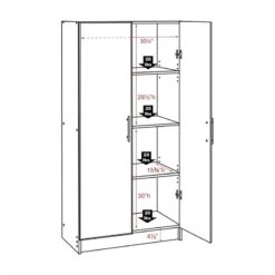 Prepac Elite 32" Storage Cabinet In Black -Cymax Sales 526611 6 L