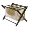 Winsome Dora Luggage Rack With Fabric Basket In Espresso